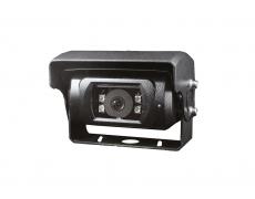 Wired camera with motorized hood and heater